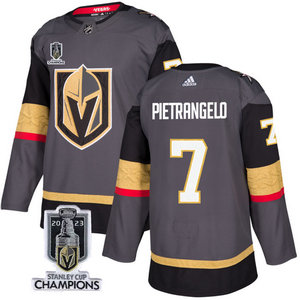 Adidas Vegas Golden Knights #7 Alex Pietrangelo Gray 2023 Stanley Cup Champions Authentic Stitched NHL jersey