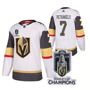 Adidas Vegas Golden Knights #7 Alex Pietrangelo White 2023 Stanley Cup Champions Authentic Stitched NHL jersey
