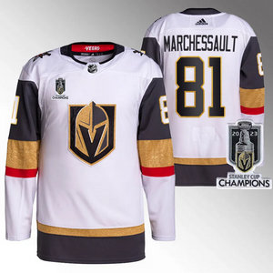 Adidas Vegas Golden Knights #81 Jonathan Marchessault White 2023 Stanley Cup Champions Authentic Stitched NHL jersey