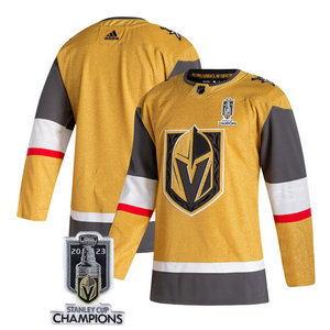 Adidas Vegas Golden Knights Blank Gold 2023 Stanley Cup Champions Authentic Stitched NHL jersey