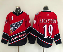 Adidas Washington Capitals #19 Nicklas Backstrom Red 2021 Reverse Retro Authentic Stitched NHL Jersey