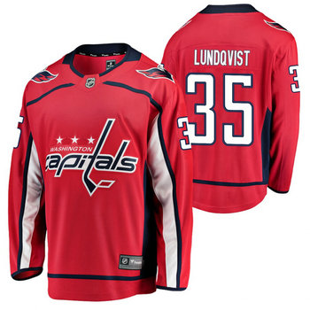 Adidas Washington Capitals #35 Henrik Lundqvist Red 2020 NHL Draft Authentic Stitched NHL jersey