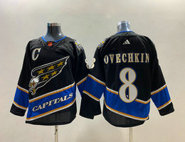 Adidas Washington Capitals #8 Alex Ovechkin Blue 2022-23 Reverse Retro Authentic Stitched NHL jersey