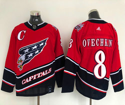 Adidas Washington Capitals #8 Alex Ovechkin Red 2021 Reverse Retro Authentic Stitched NHL Jersey