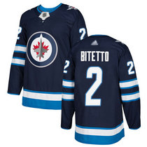 Adidas Winnipeg Jets #2 Anthony Bitetto Navy Blue Home Authentic Stitched NHL Jersey