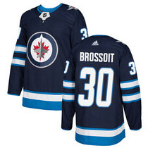 Adidas Winnipeg Jets #30 Laurent Brossoit Navy Blue Home Authentic Stitched NHL Jerseys