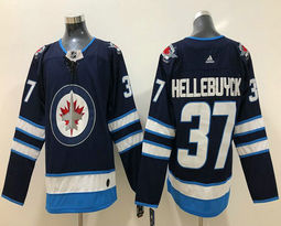 Adidas Winnipeg Jets #37 Connor Hellebuyck Navy Blue Authentic Stitched NHL Jerseys