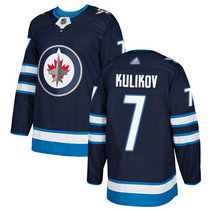Adidas Winnipeg Jets #7 Dmitry Kulikov Navy Blue Home Authentic Stitched NHL Jersey