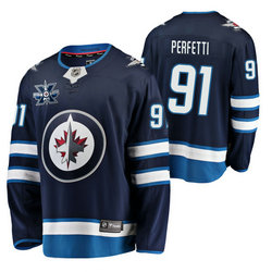 Adidas Winnipeg Jets #91 Cole Perfetti Blue 2020 NHL Draft Authentic Stitched NHL jersey
