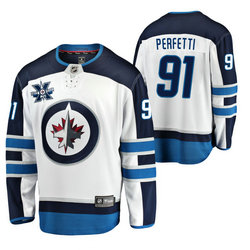 Adidas Winnipeg Jets #91 Cole Perfetti White 2020 NHL Draft Authentic Stitched NHL jersey