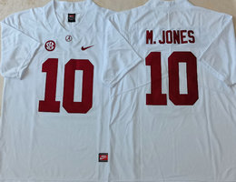 Alabama Crimson Tide #10 Mac Jones White Vapor Untouchable Authentic Stitched NCAA Jersey