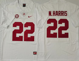 Alabama Crimson Tide #22 Najee Harris White Vapor Untouchable Authentic Stitched NCAA Jersey