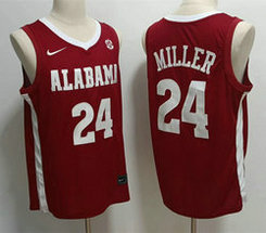 Alabama Crimson Tide #24 Brandon Miller Red College Basketball Jersey