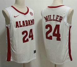 Alabama Crimson Tide #24 Brandon Miller White College Basketball Jersey