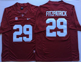 Alabama Crimson Tide #29 Minkah Fitzpatrick Red Authentic Stitched College Football Jersey