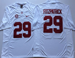 Alabama Crimson Tide #29 Minkah Fitzpatrick White Authentic Stitched College Football Jersey