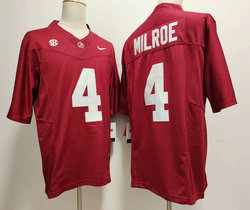 Alabama Crimson Tide #4 Jalen Milroe Red 2023 F.U.S.E Authentic stitched Football jersey