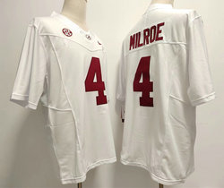 Alabama Crimson Tide #4 Jalen Milroe White 2023 F.U.S.E Authentic stitched Football jersey