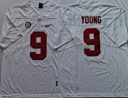 Alabama Crimson Tide #9 Bryce Young White Vapor Untouchable Authentic Stitched NCAA Jersey