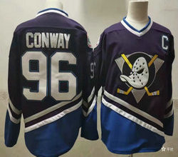 Anaheim Ducks #96 Charlie Conway Purple with C patch Authentic Stitched NHL Jerseys