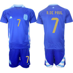 Argentina 2024-25 #7 R.DE PAUL Away Soccer Jersey