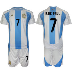 Argentina 2024-25 #7 R.DE PAUL Home Soccer Jersey