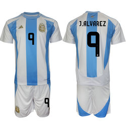 Argentina 2024-25 #9 J.ALVAREZ Home Soccer Jersey