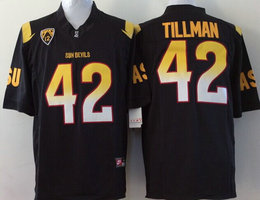 Arizona State Sun Devis (ASU) #42 Pat Tillman Black Authentic Stitched NCAA College Jersey