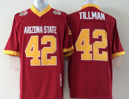 Arizona State Sun Devis (ASU) #42 Pat Tillman Red Authentic Stitched NCAA College Jersey