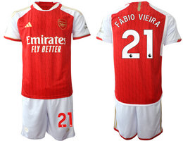 Arsenal 2023-24 #21 FABIO VIEIRA Home Soccer Club Jersey