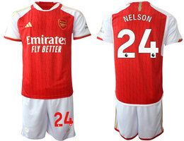 Arsenal 2023-24 #24 NELSON Home Soccer Club Jersey