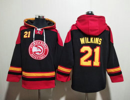 Atlanta Hawks #21 Dominique Wilkins Black Stitched Hoodies