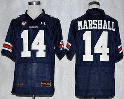 Auburn Tigers #14 Nick Marshall Blue Authentic Stitched NCAA Jersey