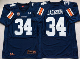 Auburn Tigers #34 Bo Jackson Navy Blue SEC Throwback Authentic Stitched NCAA Jersey