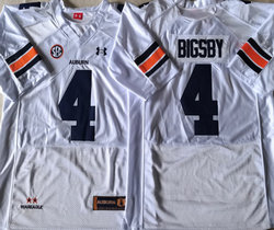 Auburn Tigers #4 Tank Bigsby White Authentic Stitched NCAA Jersey