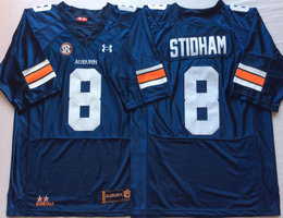 Auburn Tigers #8 Jarrett Stidham Blue SEC Authentic Stitched NCAA Jersey