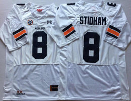 Auburn Tigers #8 Jarrett Stidham White SEC Authentic Stitched NCAA Jersey