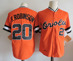 Baltimore Orioles #20 Frank Robinson Orange Throwback Authentic Stitched MLB Jersey