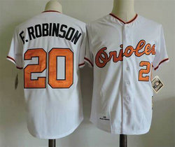 Baltimore Orioles #20 Frank Robinson White Throwback Authentic Stitched MLB Jersey