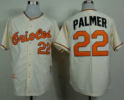 Baltimore Orioles #22 Jim Palmer Cream Mitchell And Ness Throwback Stitched MLB Jersey