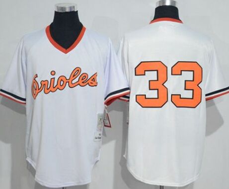 Baltimore Orioles #33 Eddie Murray White Mitchell And Ness 1985 Throwback Stitched MLB Jersey