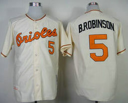 Baltimore Orioles #5 Brooks Robinson Cream 1970 Throwback Authentic Stitched MLB Jersey