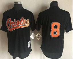 Baltimore Orioles #8 Cal Ripken Black no name Throwback Stitched MLB Jersey