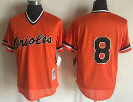 Baltimore Orioles #8 Cal Ripken Orange no name Throwback Stitched MLB Jersey