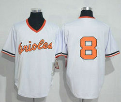 Baltimore Orioles #8 Cal Ripken White Without name Mitchell And Ness 1985 Throwback Stitched MLB Jersey