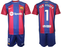 Barcelona 2023-24 #1 TER STEGEN Home Soccer Club Jersey
