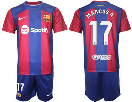 Barcelona 2023-24 #17 MARCOSA Home Soccer Club Jersey