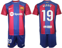 Barcelona 2023-24 #19 KESSIE Home Soccer Club Jersey