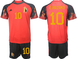 Belgium #10 E.HAZARD Home 2022 World Cup National Soccer Jersey