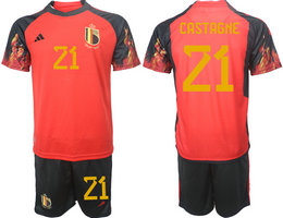 Belgium #21 CASTAGNE Home 2022 World Cup National Soccer Jersey